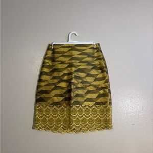 Elegant Gold Patterned Skirt
